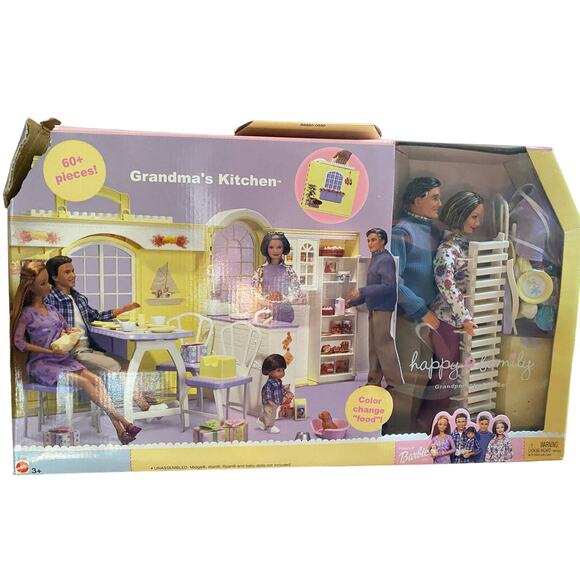 HTF Barbie 2002 Happy Grandma's Kitchen Set- RARE!